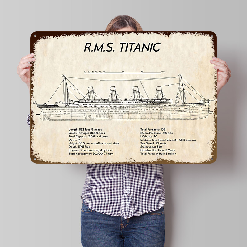 Tech Room Accessories - RMS TITANIC Tech Spec Tin Poster