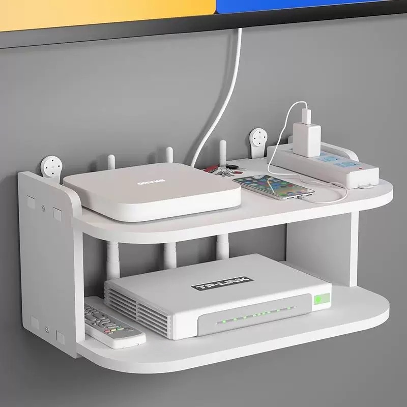 Tech Table Accessories - Wall-Mounted Router & Cable Organizer Shelf