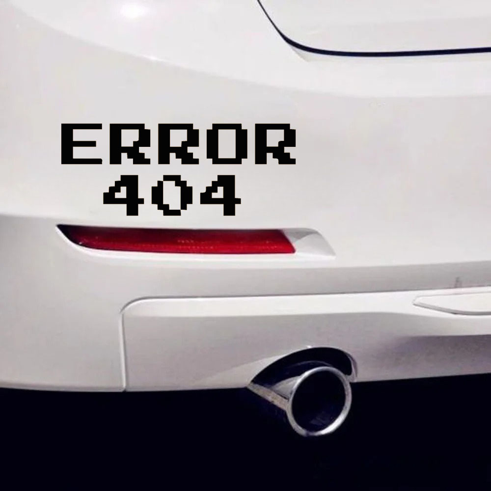 Trending Tech Accessories - Error 404 Pixel Font Car Sticker