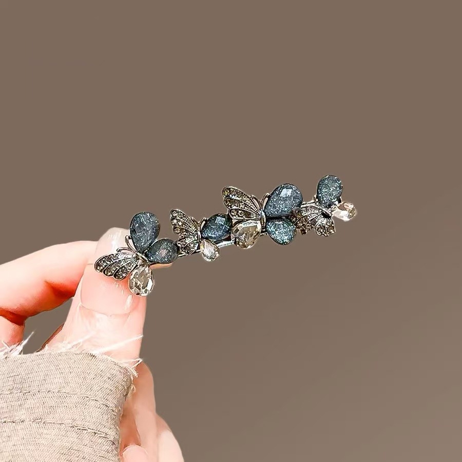Hi Tech Accessories - Exquisite Glazed Rhinestone Butterfly Hairpin High-end