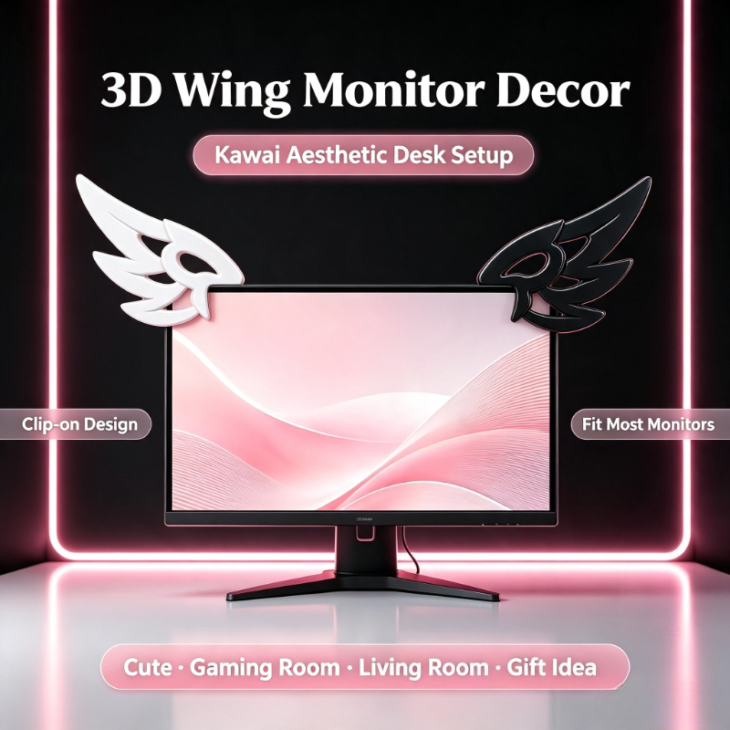 Kawaii 3D Wing Decor for Compu - Tech Table Accessories recension och pris