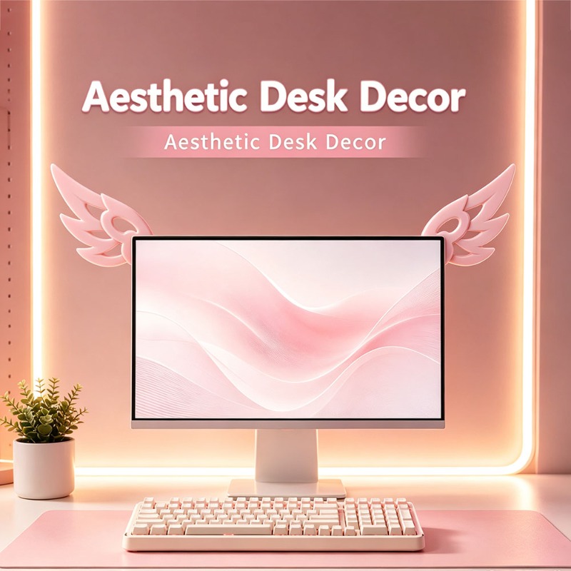 Kawaii 3D Wing Decor for Compu - Tech Table Accessories recension och pris