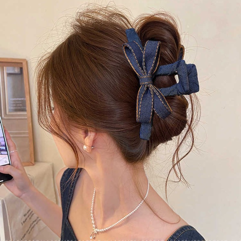 Autumn Winter Denim Bow Hair C - Hi Tech Accessories recension och pris