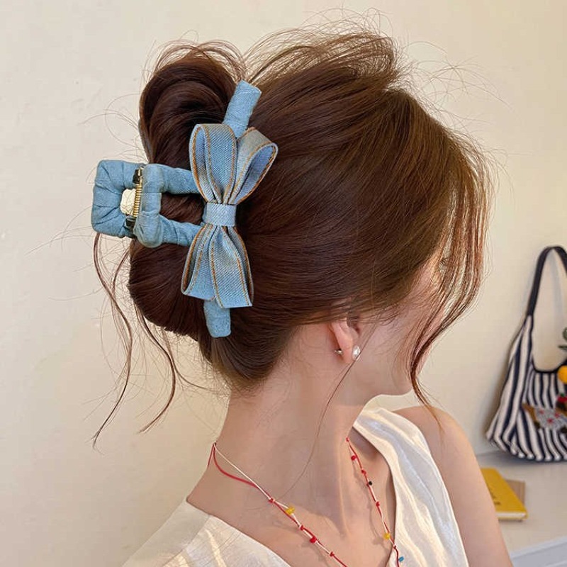 Autumn Winter Denim Bow Hair C - Hi Tech Accessories recension och pris